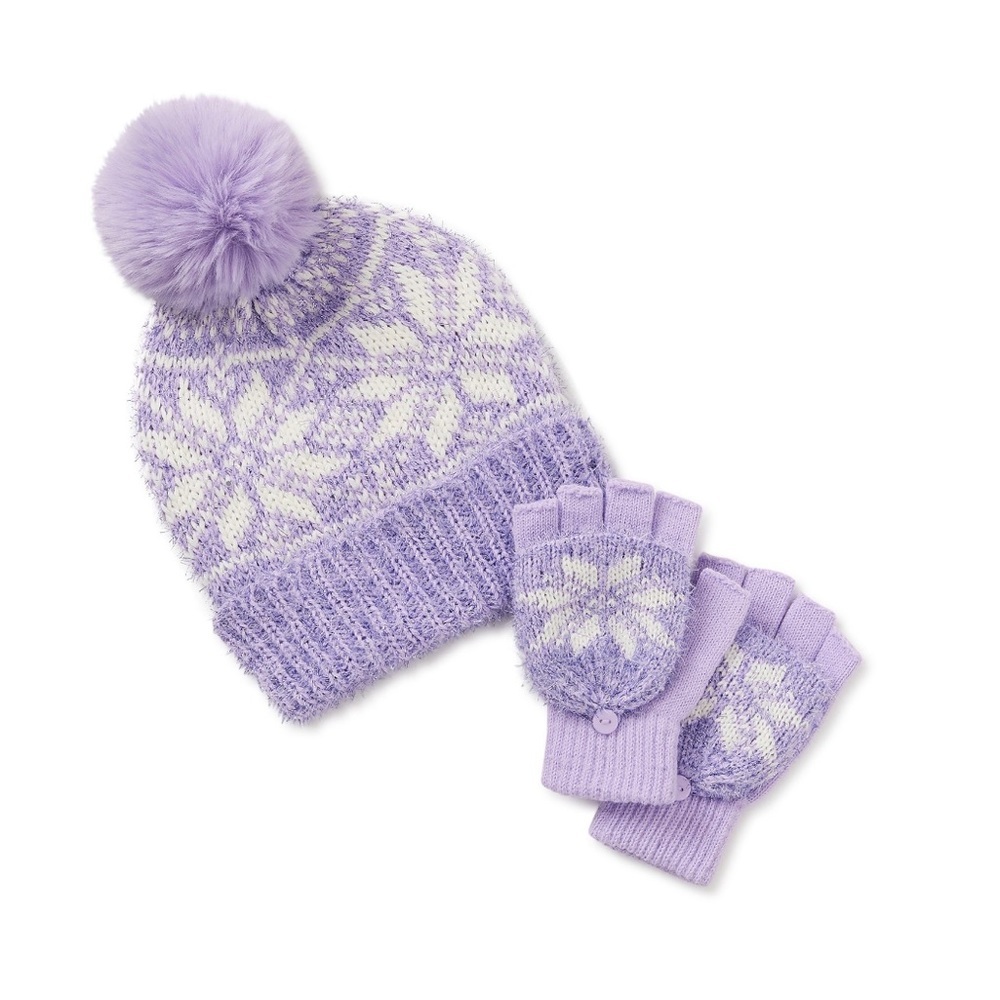 Snowflake Hat and Gloves Set for Women